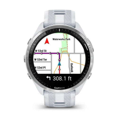 Garmin Forerunner 965 GPS 1.4-Inch Display Titanium Bezel Running Smartwatch(Whitestone/Powder Gray)