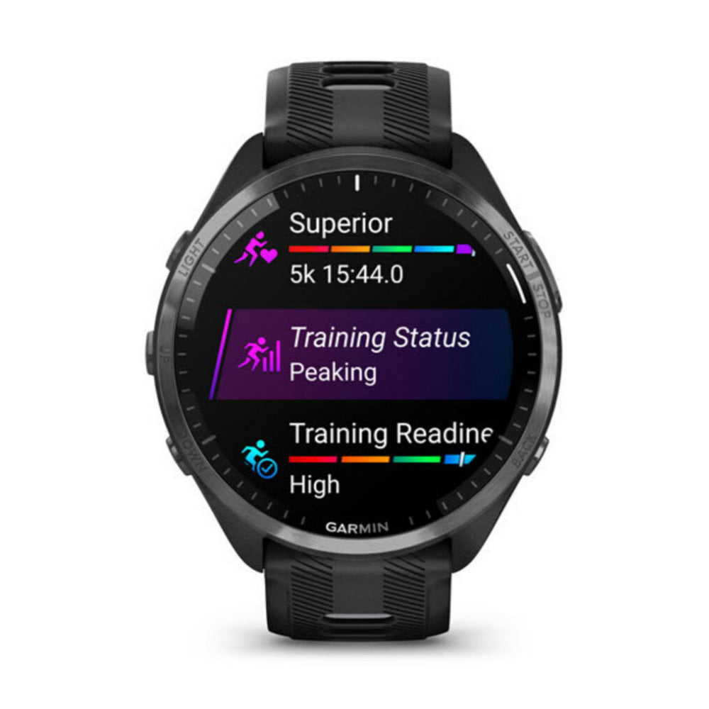 Garmin Forerunner 965 GPS Running Smartwatch (Black) with Charger Stand and Port Protectors