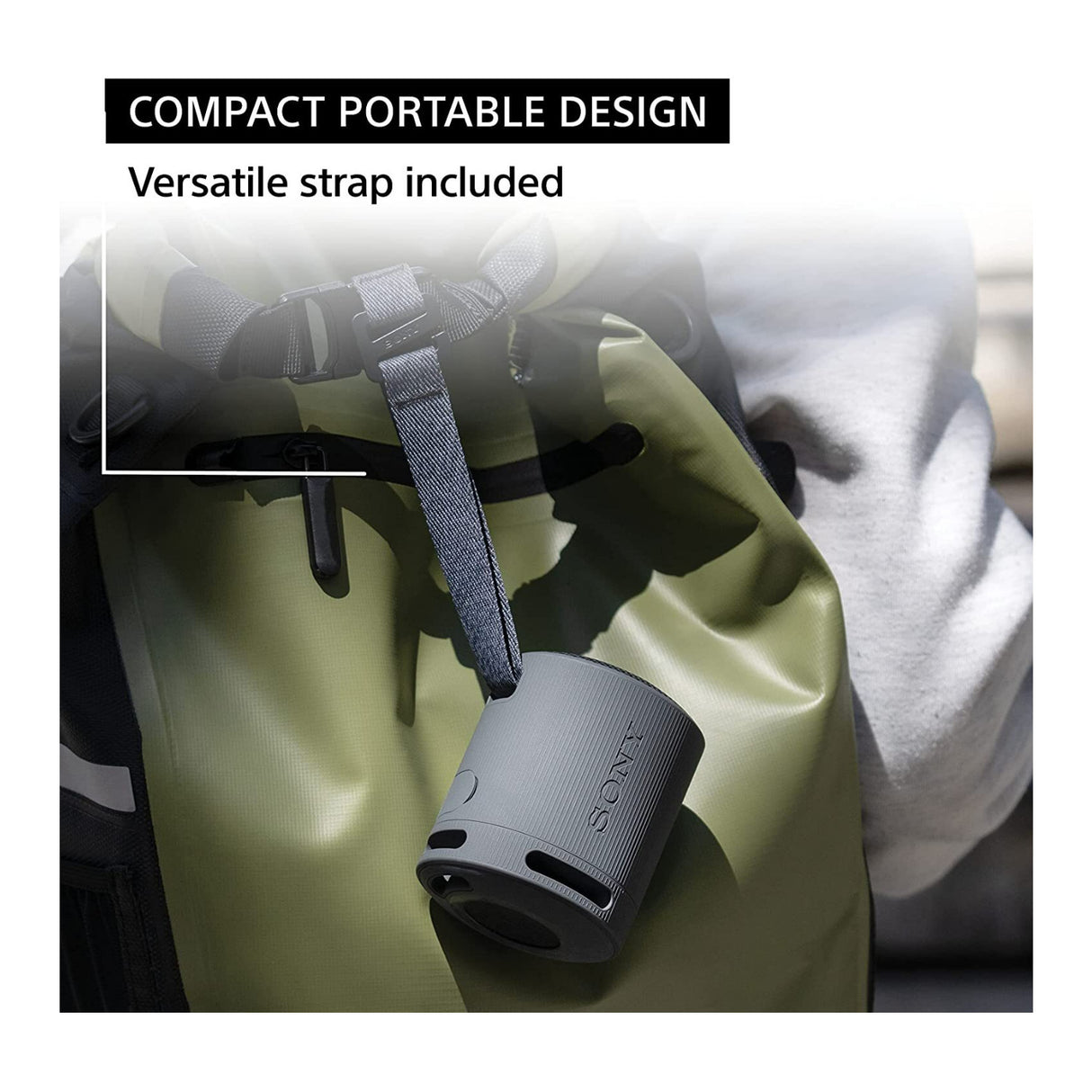 Sony SRS-XB100 Wireless Bluetooth Portable Lightweight Compact Travel Speaker with Strap (Black)