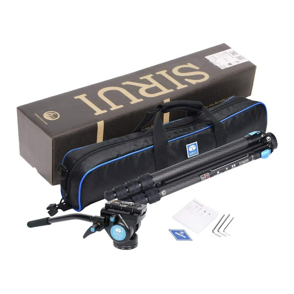 Sirui ST124 VA-5 Carbon Fiber 4 Legs Waterproof 62.2-Inch Travel Tripod with Fluid Video Head