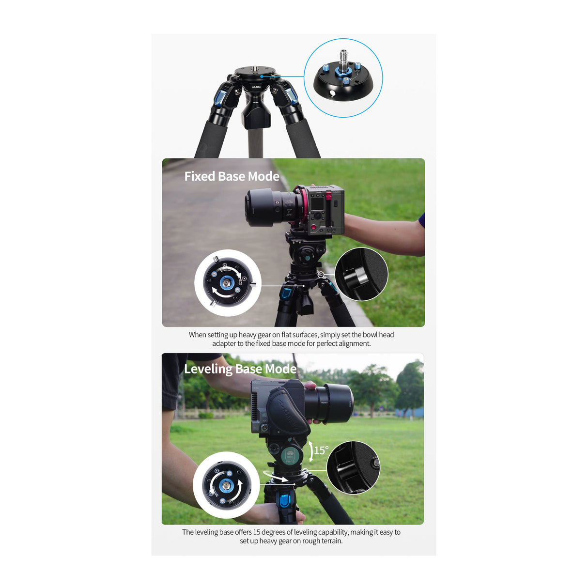 Sirui 59-Inch 4 Section 55 Pound Capacity Strong and Study Carbon Fiber Tripod for Wildlife Shooting
