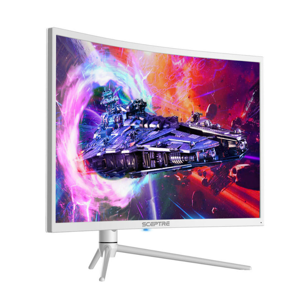Sceptre 27-Inch Curved Nebula Series 16:9 2560x1440 165Hz Refresh Rate Gaming Monitor (White)