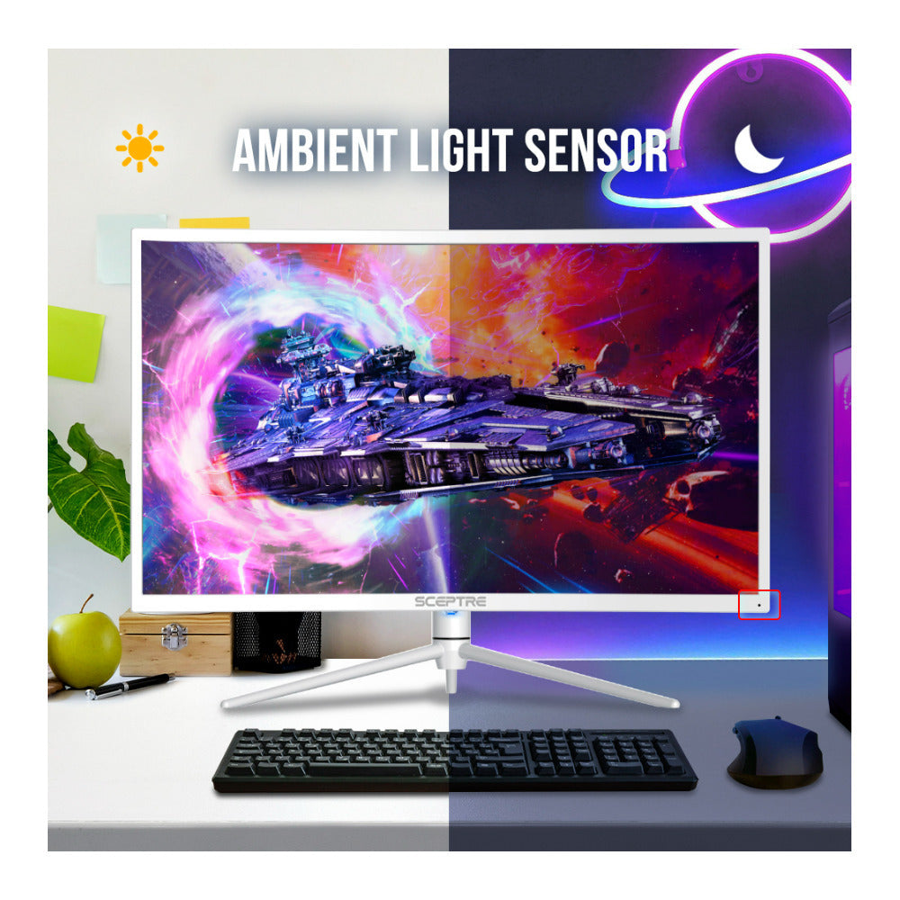 Sceptre 27-Inch Curved Nebula Series 16:9 2560x1440 165Hz Refresh Rate Gaming Monitor (White)