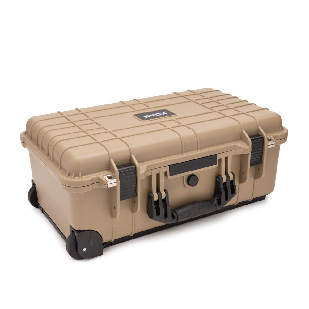 Koah Weatherproof Wheeled Hard Case with Customizable Foam (22 x 14 x 9 Inch) - Tan