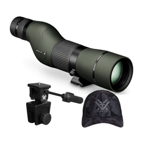 Vortex Viper HD 15-45x65 Spotting Scope (Straight) with Car Window Mount and Vortex Logo Hat