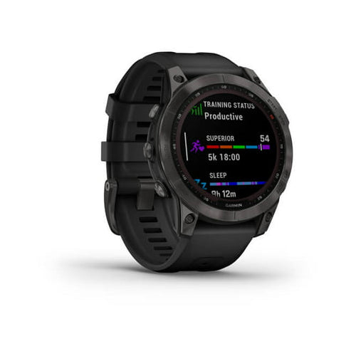 Garmin Fenix 7 Sapphire Solar Smartwatch (Carbon Gray DLC Titanium w/ Black Band)