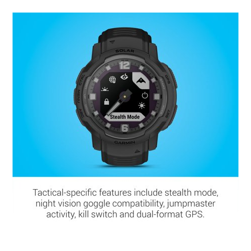 Garmin Instinct® Crossover Solar Tactical Edition Hybrid Smartwatch (Black)