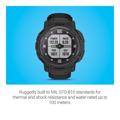 Garmin Instinct® Crossover Solar Tactical Edition Hybrid Smartwatch (Black)