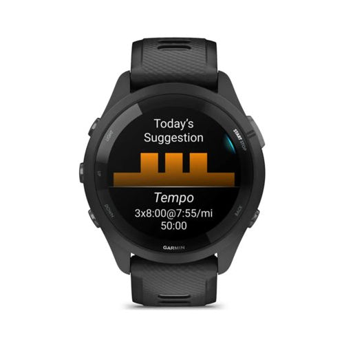 Garmin Forerunner 265 Black Bezel and Case Smartwatch with Silicone Straps (Black/Powder Gray)