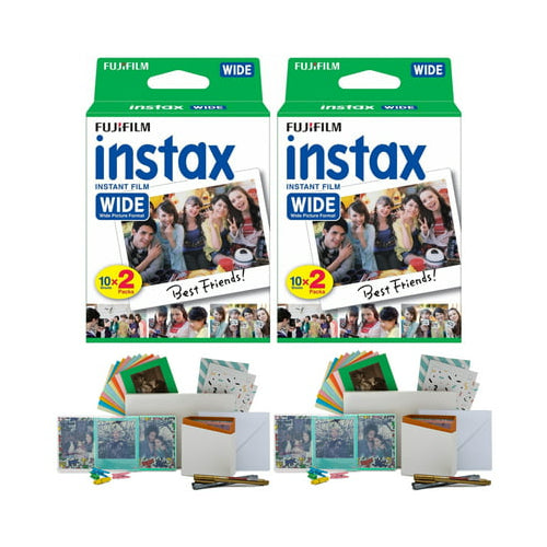 Fujifilm instax Wide Instant Film Twin Pack (40 Exposures) Bundle with PhotoBox and Acrylic Frames