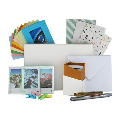 Fujifilm instax Mini Twin Film Pack (100 Exposures) with Storage Box, Frames and Postcard Set