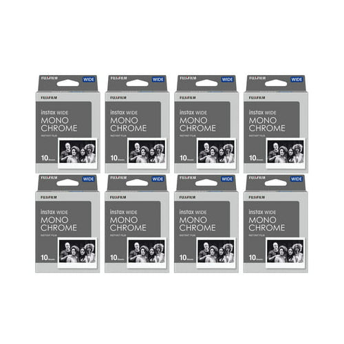 Fujifilm Instax Mini Instant Film Monochrome 8-Pack Bundle, Mono Chrome (10 Shoots x 8 = 80)
