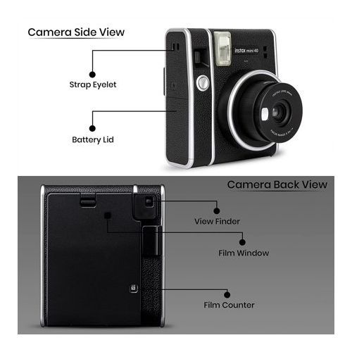 Fujifilm Instax Mini 40 Instant Film Camera with Twin Film Pack (20 Exposures)