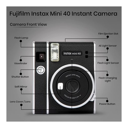 Fujifilm Instax Mini 40 Instant Film Camera with Twin Film Pack (20 Exposures)