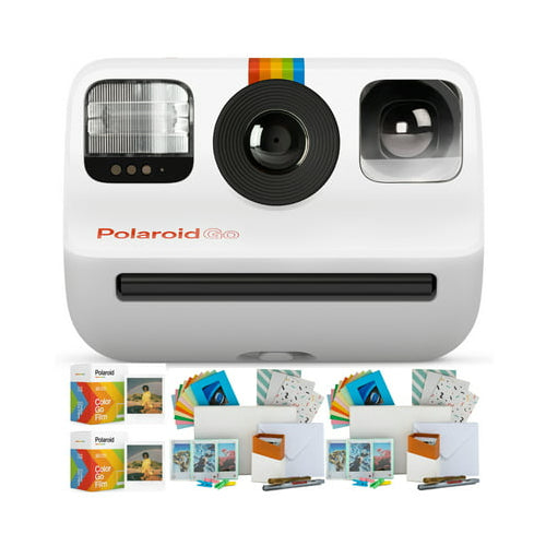 Polaroid GO Instant Camera Everything Box Bundle with 3 Pack Go Film and Go Keepsake Kit