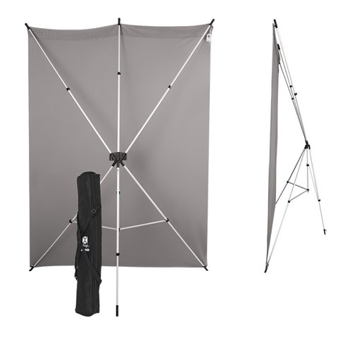 Westcott X-Drop Wrinkle-Resistant Sweep Backdrop Kit (Neutral Gray, 5 x 12 Feet)