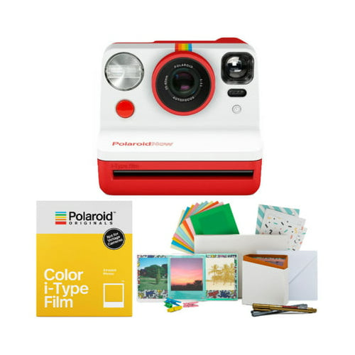 Polaroid Originals Now Viewfinder i-Type Instant Camera (Red) Film Bundle