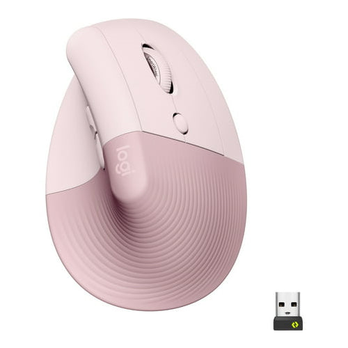Logitech Lift Vertical Wireless Ergonomic Mouse with Customizable Buttons - Rose