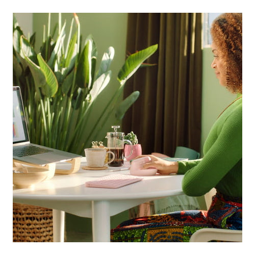 Logitech Lift Vertical Wireless Ergonomic Mouse with Customizable Buttons - Rose