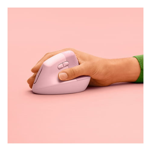 Logitech Lift Vertical Wireless Ergonomic Mouse with Customizable Buttons - Rose