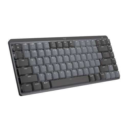 Logitech MX Mechanical Mini Tactile Keyboard (Graphite) with Wireless Mouse (Black) and Palm Rest