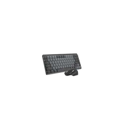 Logitech MX Mechanical Mini Tactile Keyboard (Graphite) with Wireless Mouse (Black) and Palm Rest