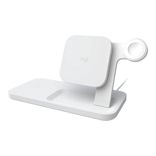 Logitech Powered 3-in-1 Qi Wireless Charging Dock (White)