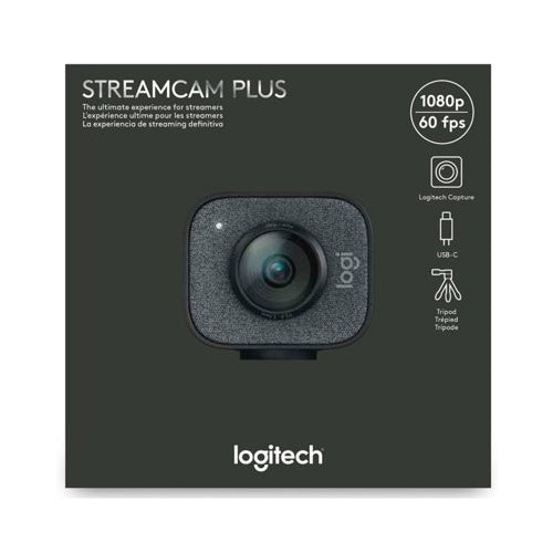 Logitech StreamCam Plus Webcam with Tripod (Graphite), USB Hub, and Ring Light