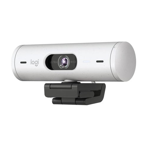 Logitech Brio 500 Full HD 1080p Webcam Bundle with 4-Port USB Hub (Off-White)