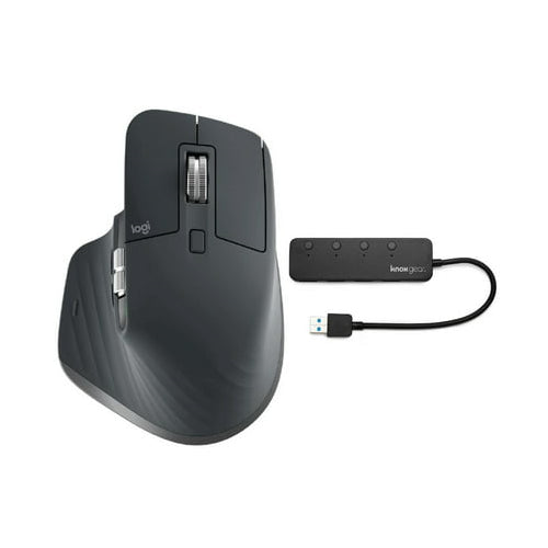 Logitech MX Master 3 Advanced Wireless Mouse and Knox 4-Port USB Hub