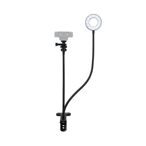 Logitech StreamCam Plus Webcam with Tripod (Graphite) and Webcam Stand with Selfie Ring Light