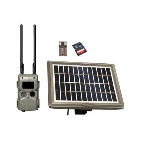 Cuddeback Tracks Black Flash Standalone Cell Camera with Solar Power Bank, 32 BG Memory Card Bundle
