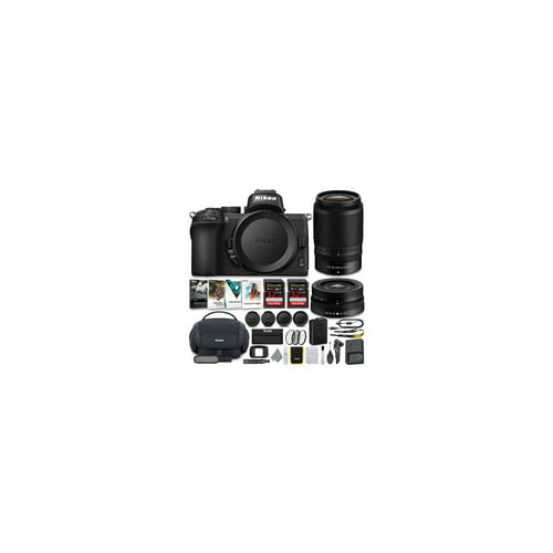 Nikon Z50 Mirrorless Camera with NIKKOR Z 16-50 and 50-250mm VR Lenses and 64GB Card Kit Bundle