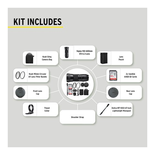 Sigma 150-600mm f/5-6.3 DG OS HSM Lens for Canon with USB Dock Bundle