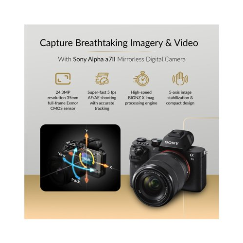Sony Alpha a7II Mirrorless Digital Camera with 28-70mm Lens and Tripod Bundle