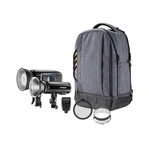 Westcott FJ Wireless 2-Light Portable Portrait Flash Kit with FJ-X3 S Trigger with Backdrops Bundle
