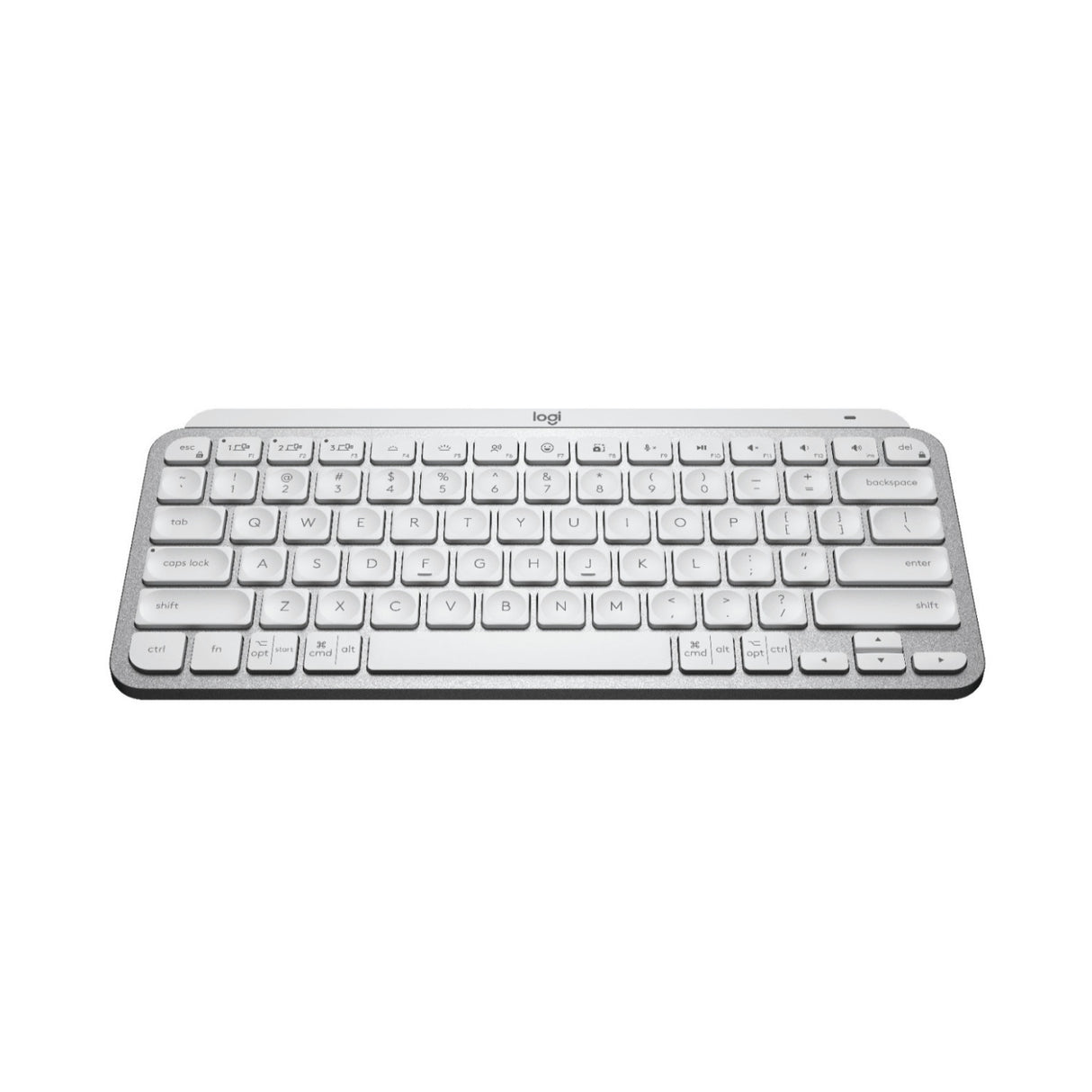 Logitech MX Keys Mini Minimalist Wireless Illuminated Keyboard (Gray) w/Bluetooth Mouse & Palm Rest