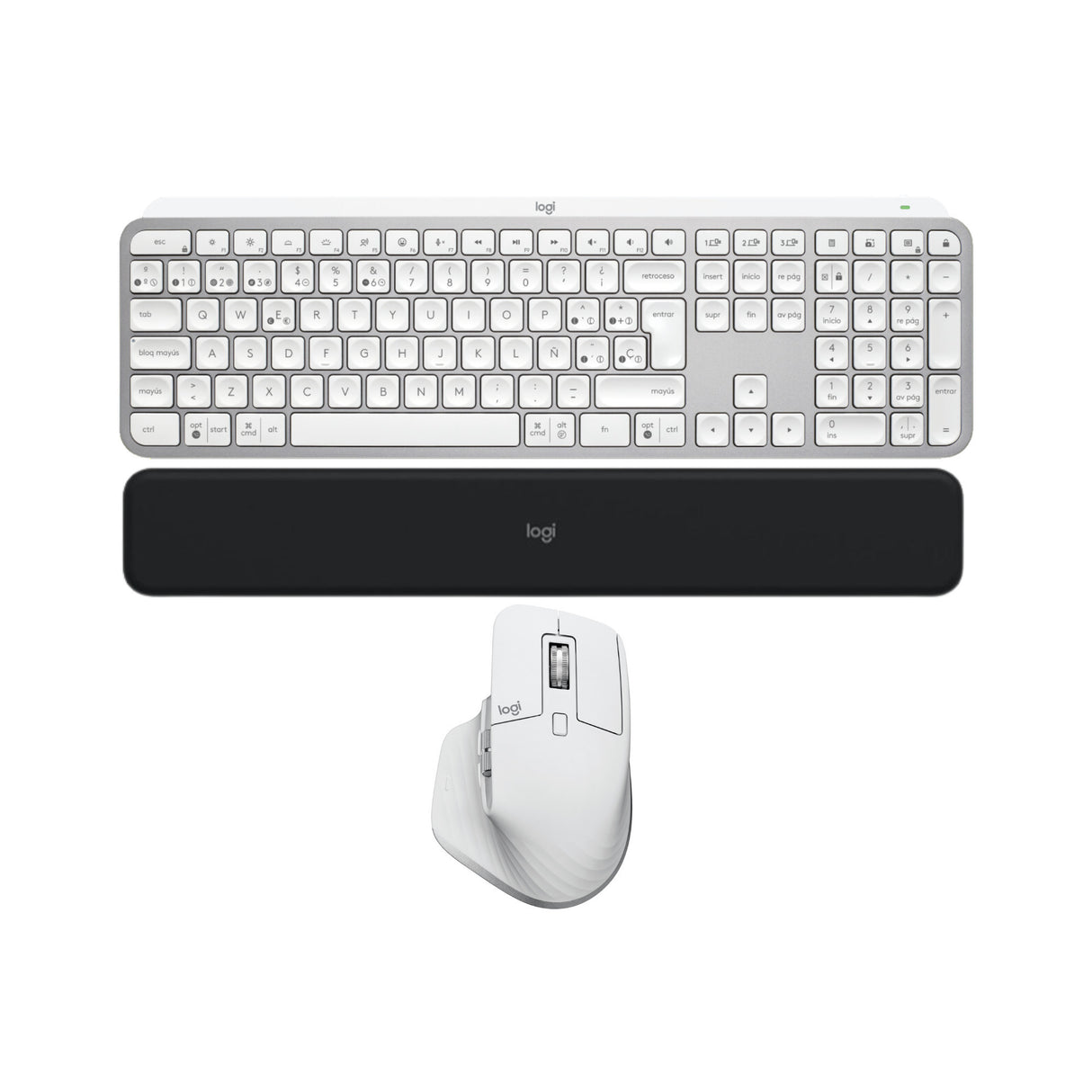 Logitech MX Keys S Wireless Keyboard with Smart Actions Shortcuts (Gray) w/Mac Wireless Mouse Bundle