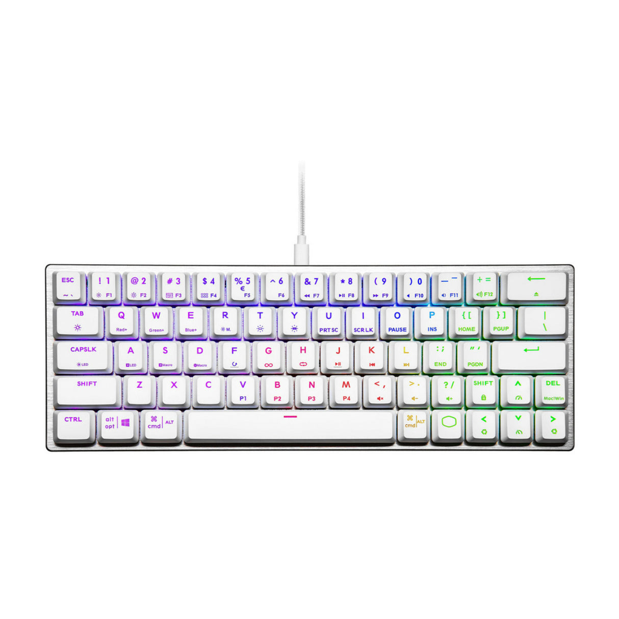 Cooler Master SK620 Wired Mechanical Low Profile Gaming Keyboard with Red Switches (Silver White)