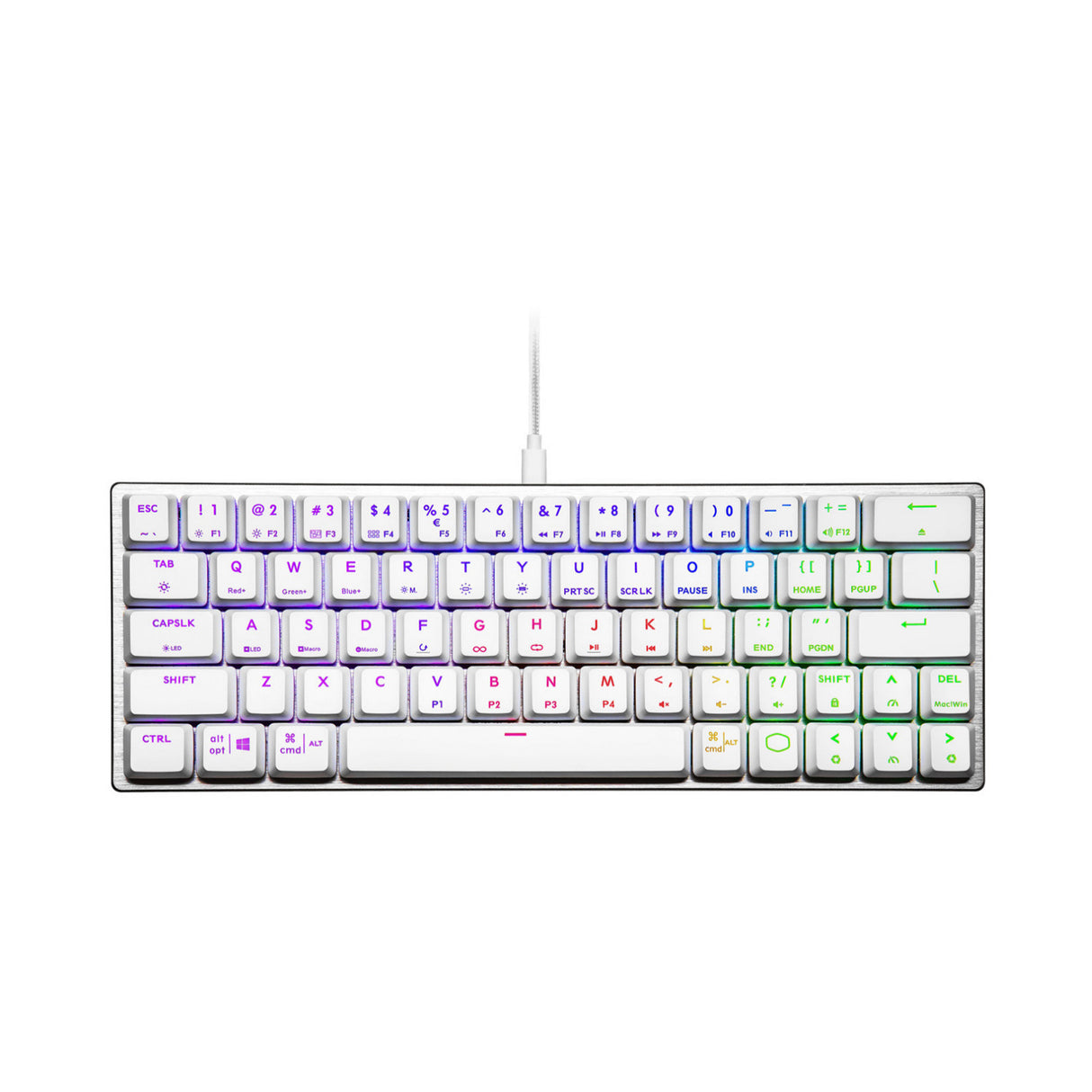 Cooler Master SK620 Wired Mechanical Low Profile Gaming Keyboard with Blue Switches (Silver White)