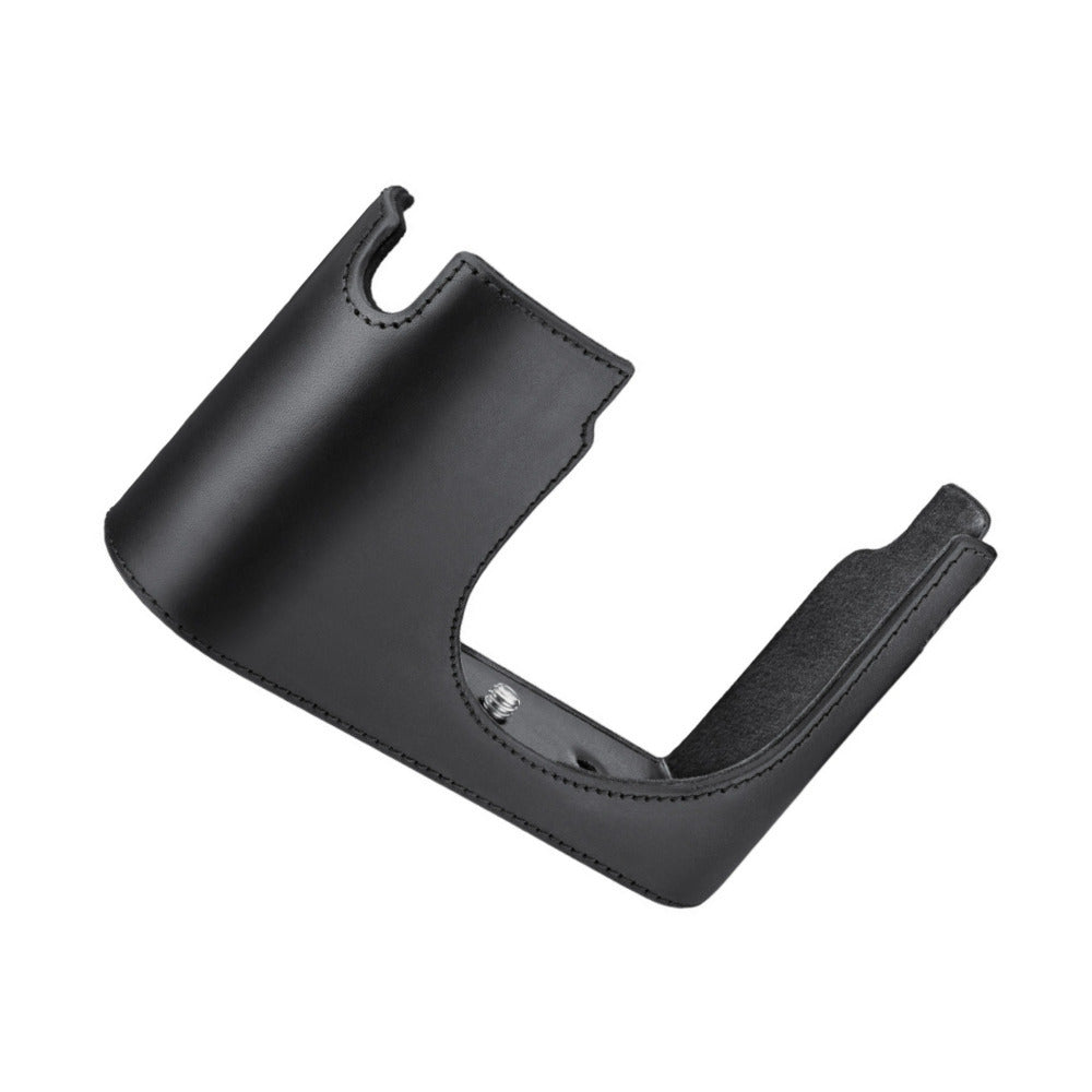 Leica Vegetable-Tanned Leather Half-Case for Q3 Camera with Additional Compartment (Black)