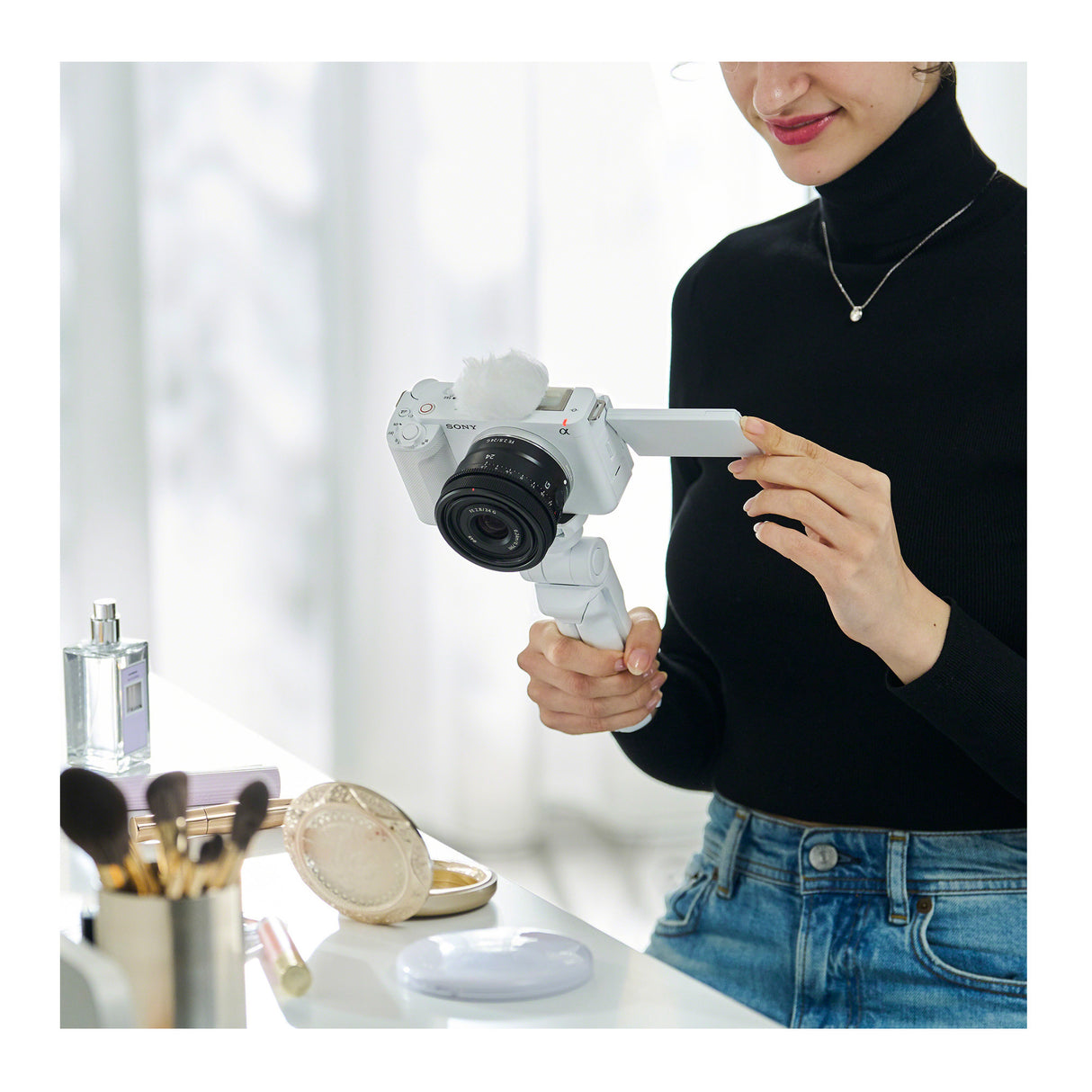 Sony Alpha ZV-E1 Full-frame Mirrorless Camera with 28-60mm and 50mm Lens (ILCZV-E1L/W, Black) Bundle