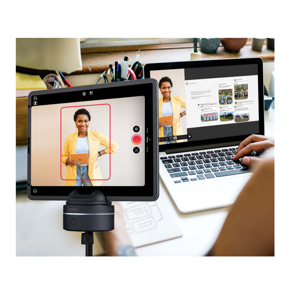 Pivo Max 360 Smart Video Tracker with Vlogging Camera Grip and Tripod