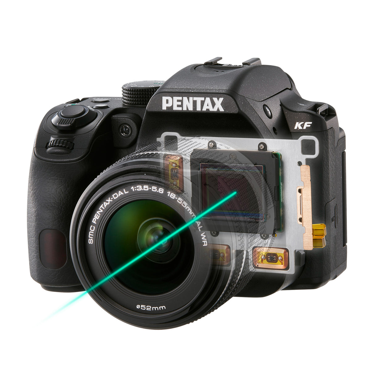 Pentax KF DSLR Camera (Black) and 18-55mm F3.5-5.6 AL WR Lens, Accessory Kit, Software, Memory Card
