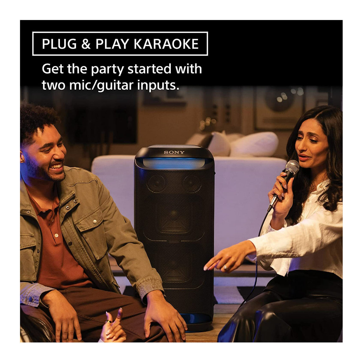 Sony SRS-XV800 X-Series Wireless Portable Bluetooth Karaoke Party Speaker (Black) Bundle