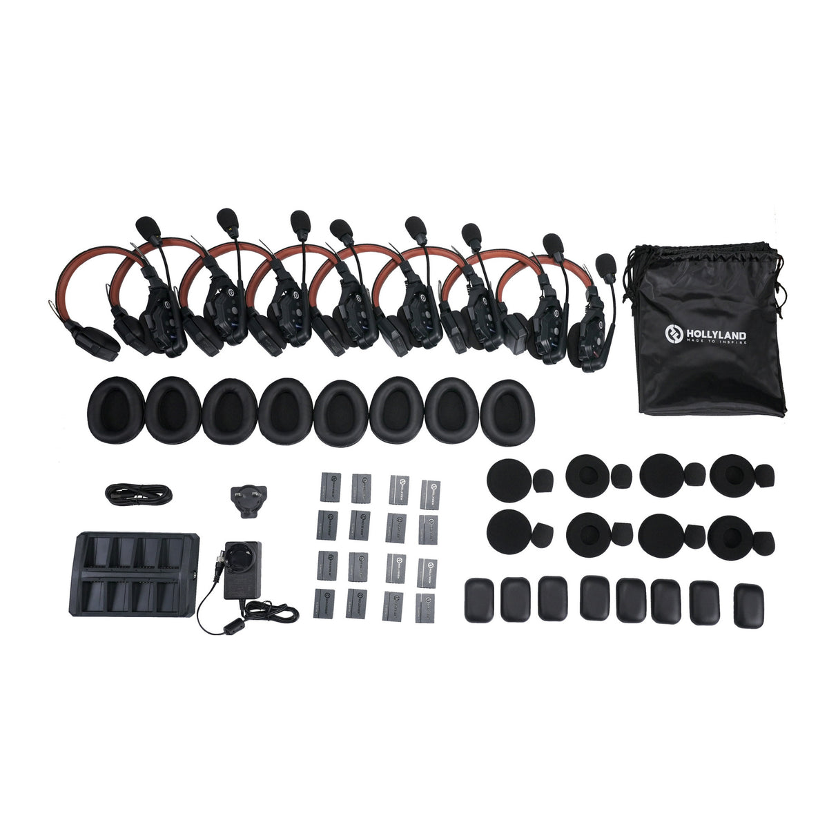 Hollyland Solidcom C1 Pro-8S 1100-Feet Wireless Intercom System with 8 Headsets