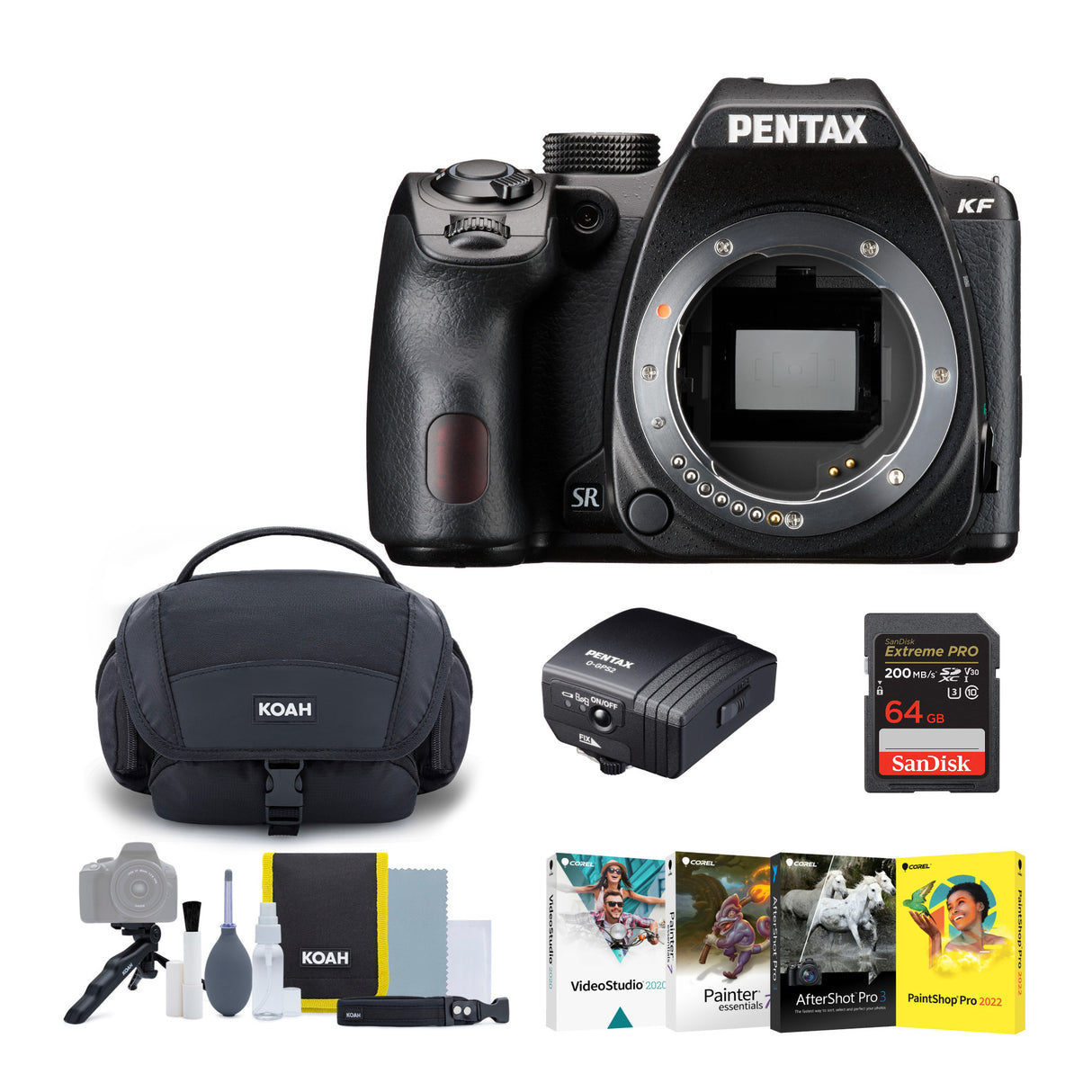 Pentax KF DSLR Camera Body (Black) with O-GPS2 GPS Unit