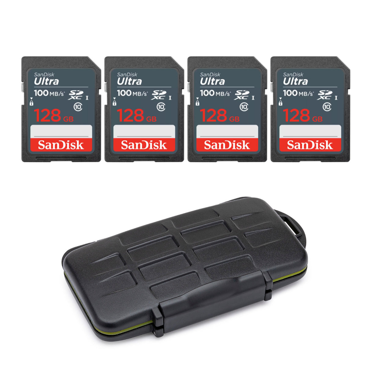 SanDisk Ultra 128GB SDXC UHS-I Memory Cards with Koah Pro Rugged Memory Storage Carrying Case