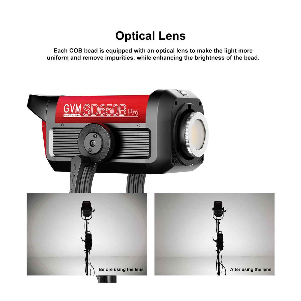 GVM PRO-SD650B 650W Bi-Color Monolight with 12 Light Effect Modes, V-Mount and Mesh Bluetooth