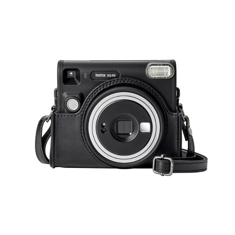Fujifilm Instax SQ40 Poly-Synthetic Leather Camera Case with Debossed Logo (Black)